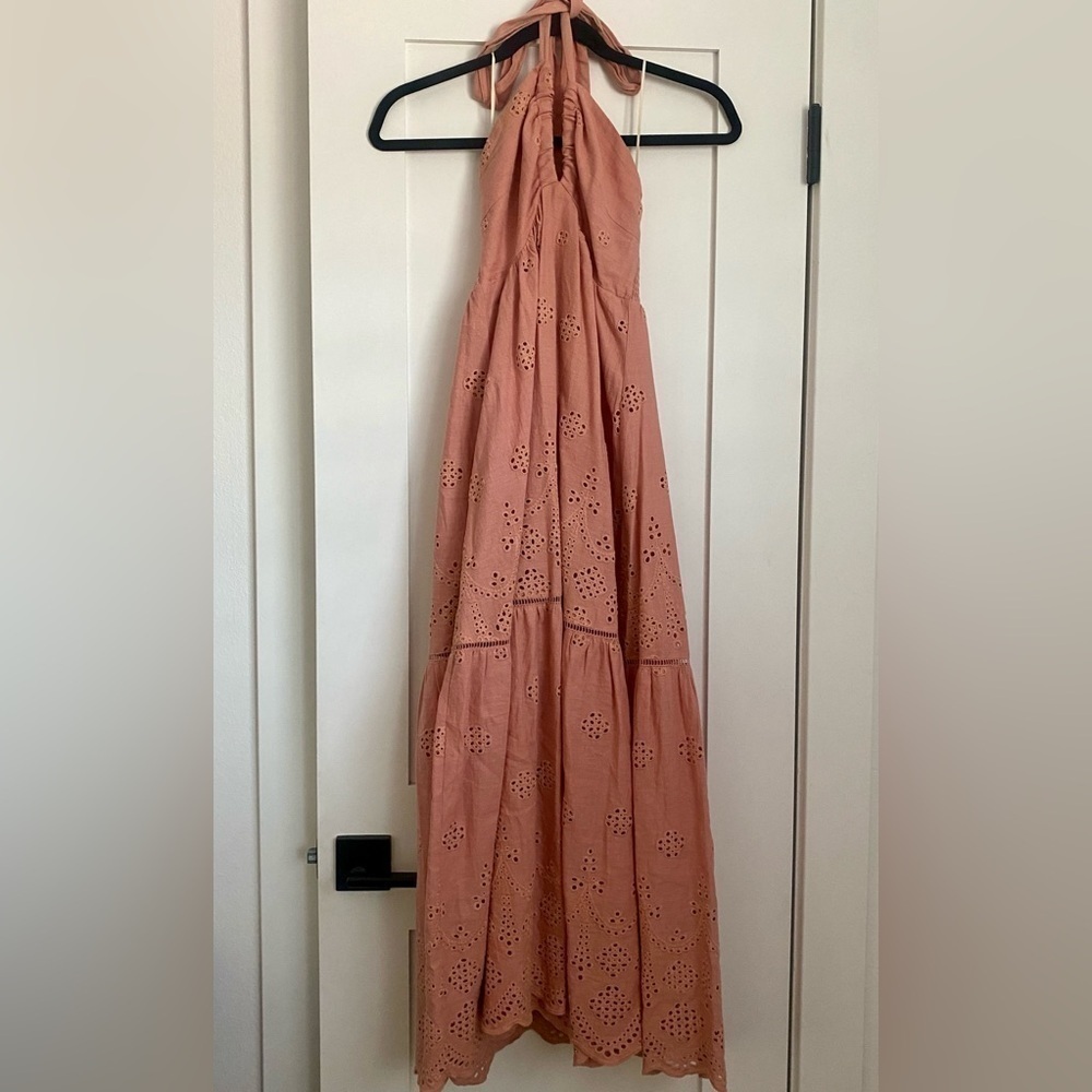Intermix Kivari Cassidy Eyelet Halter Maxi Dress - Picture 3 of 8